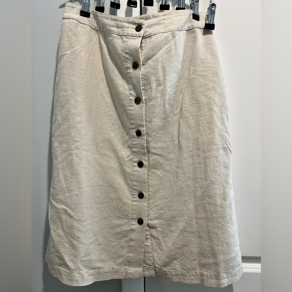 Linen Midi Skirt